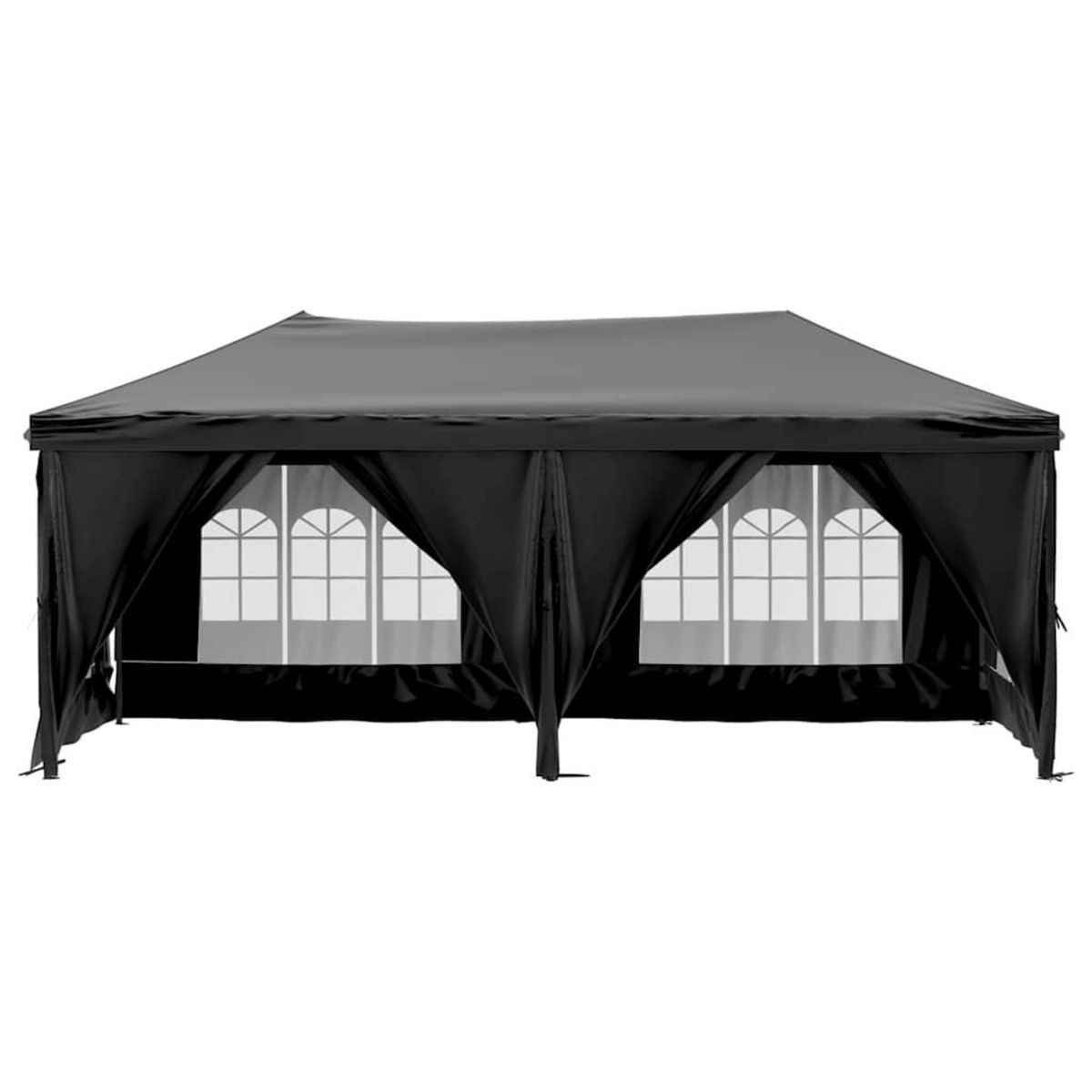 VIDAXL Tente de reception pliable avec parois Noir 3x6 m