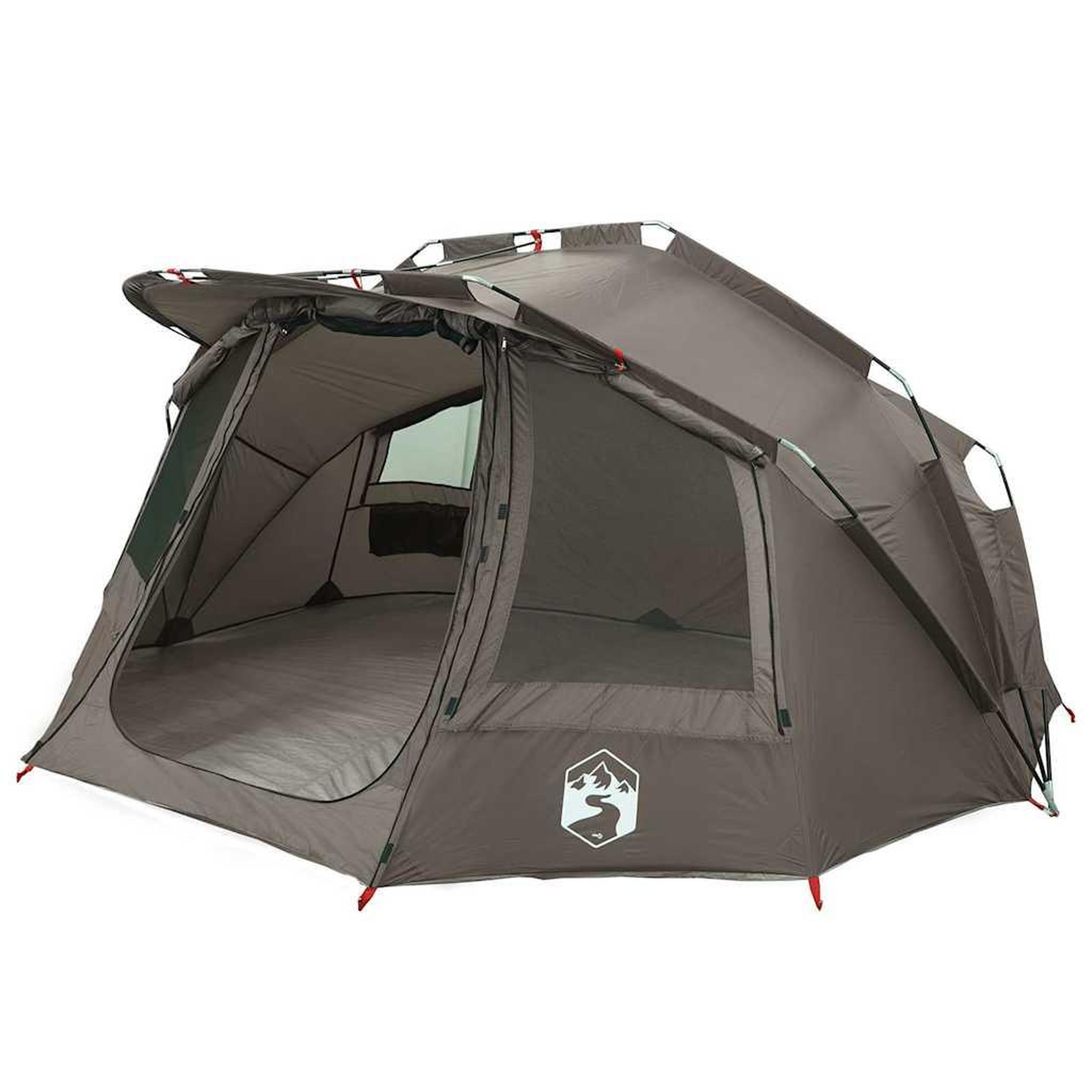 Voir la diapositive 4 : VIDAXL Tente de peche 5 personnes gris impermeable
