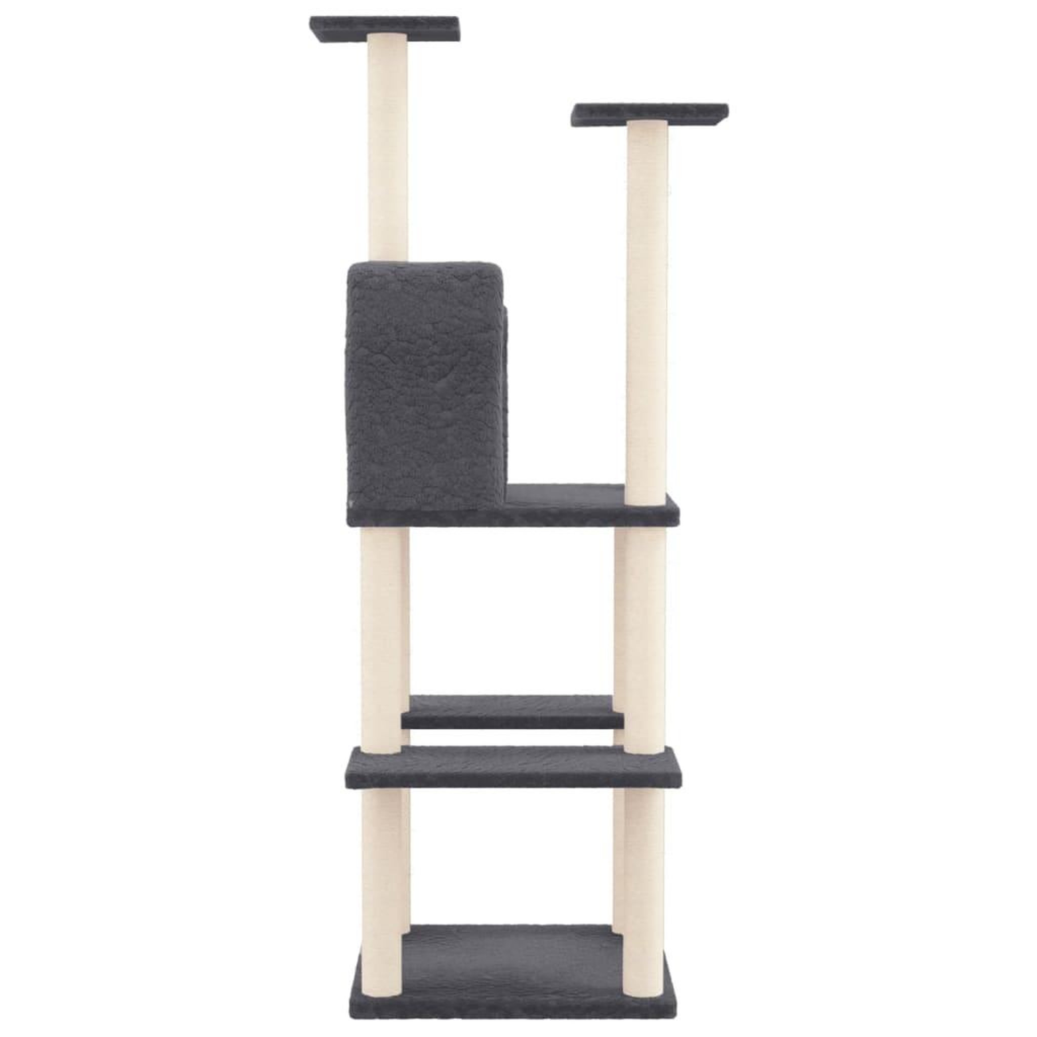 Voir la diapositive 4 : VIDAXL Arbre a chat avec griffoirs en sisal Gris fonce 144,5 cm