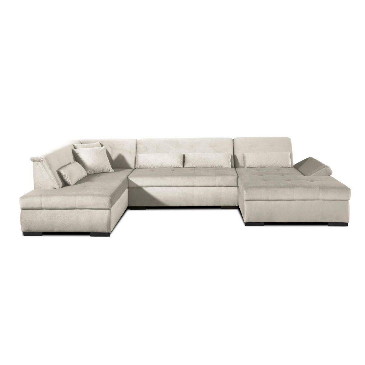 LISA DESIGN Vermont - canapé panoramique d'angle gauche - 7 places - xxl - en velours