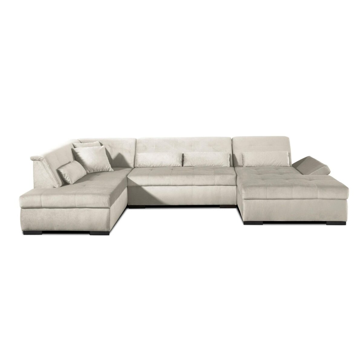 LISA DESIGN Vermont - canapé panoramique d'angle gauche - 7 places - xxl - en velours