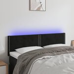 VIDAXL Tete de lit a LED Noir 144x5x78/88 cm Velours