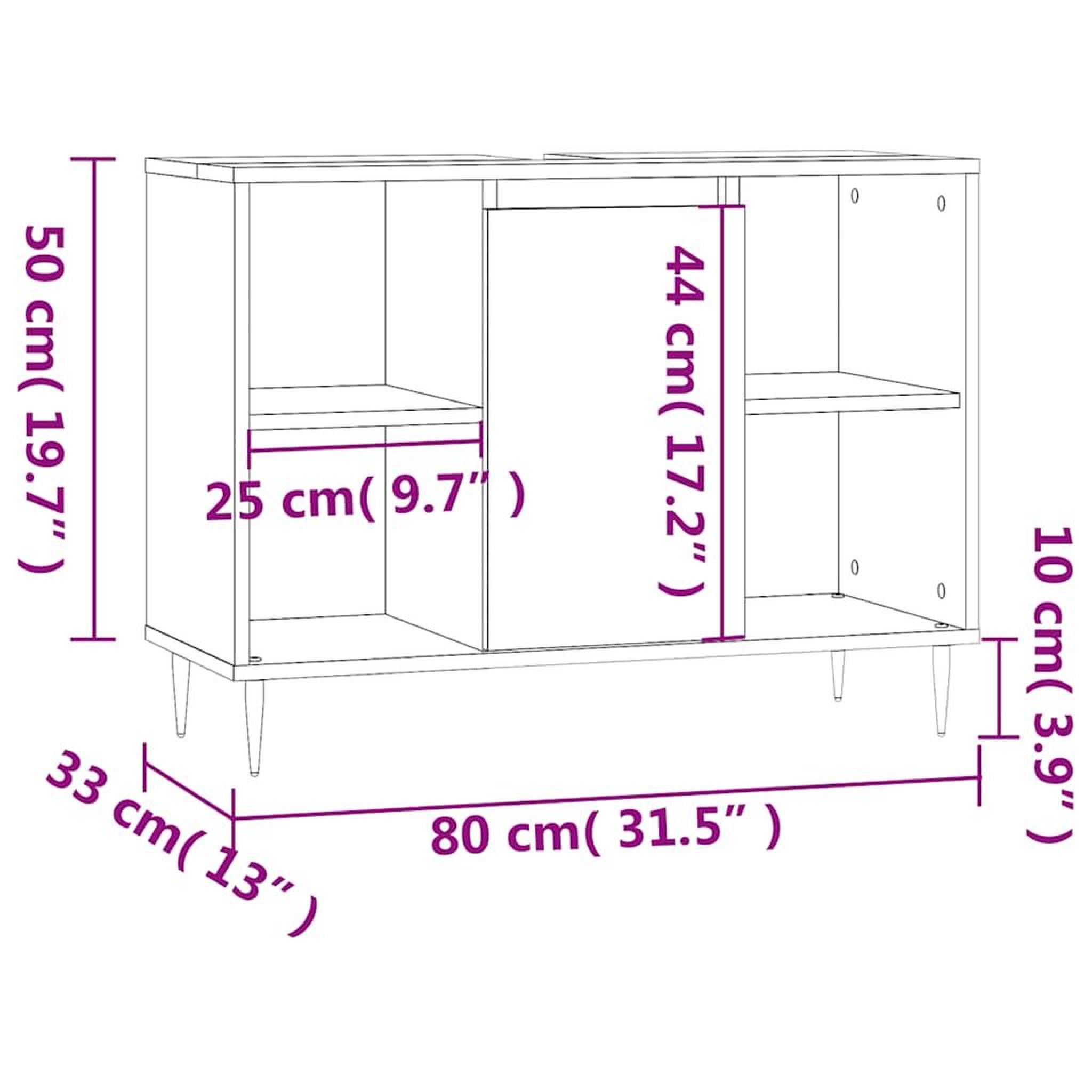 Voir la diapositive 6 : VIDAXL Armoire de salle de bain blanc brillant 80x33x60 cm