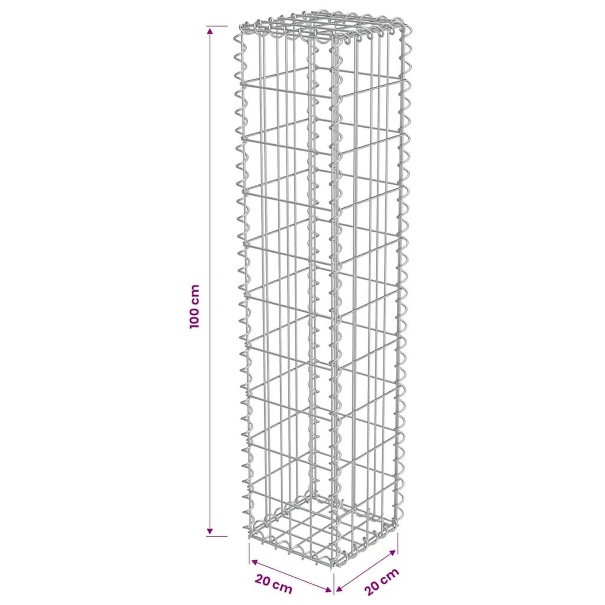 Voir la diapositive 6 : VIDAXL Mur a gabion avec couvercles Acier galvanise 20x20x100 cm