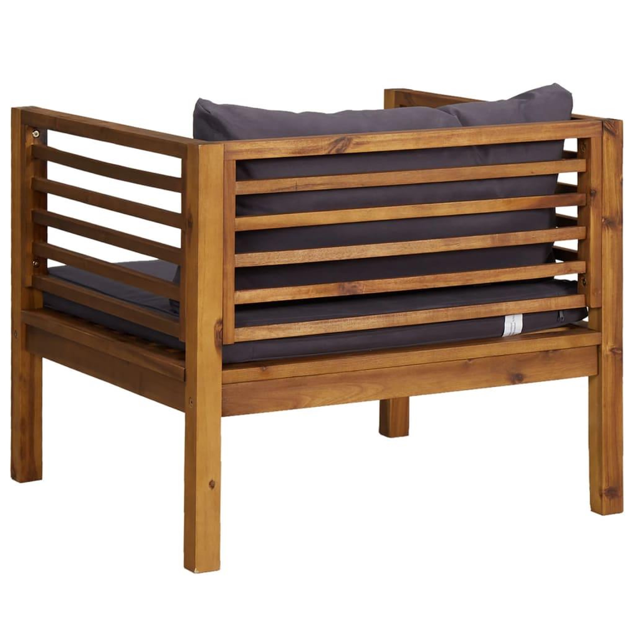 Voir la diapositive 5 : VIDAXL Chaise de jardin avec coussins gris fonce Bois d'acacia massif