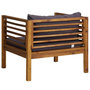Voir la diapositive 5 : VIDAXL Chaise de jardin avec coussins gris fonce Bois d'acacia massif