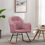 VIDAXL Chaise a bascule Rose Velours