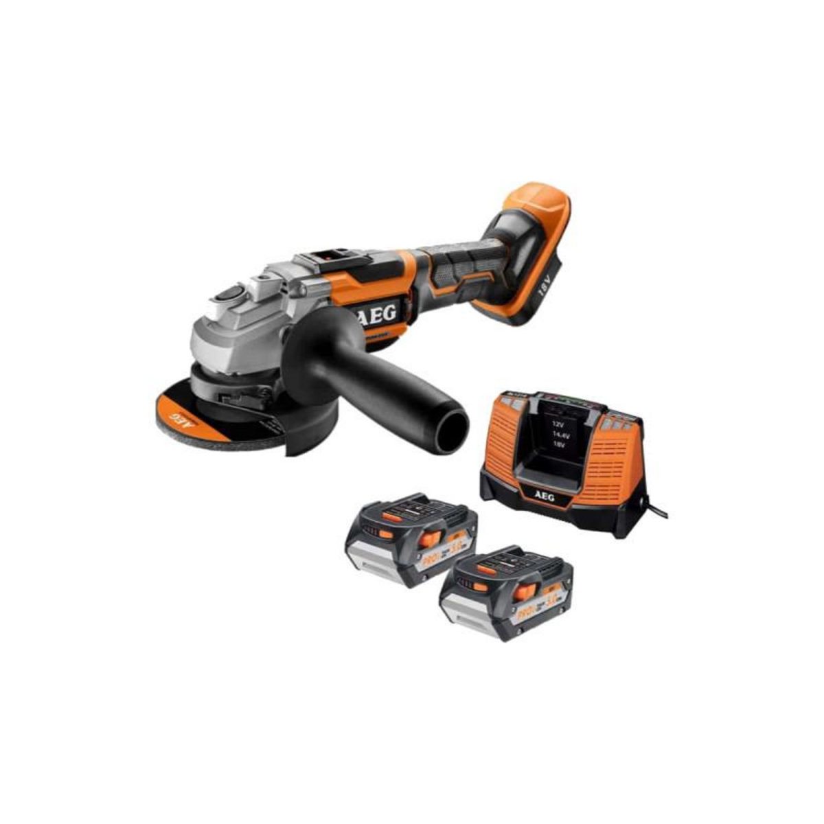 AEG Meuleuse AEG Brushless 18V 125mm BEWS 18-125BL-502C - 2 batteries 5,0Ah- 1 chargeur