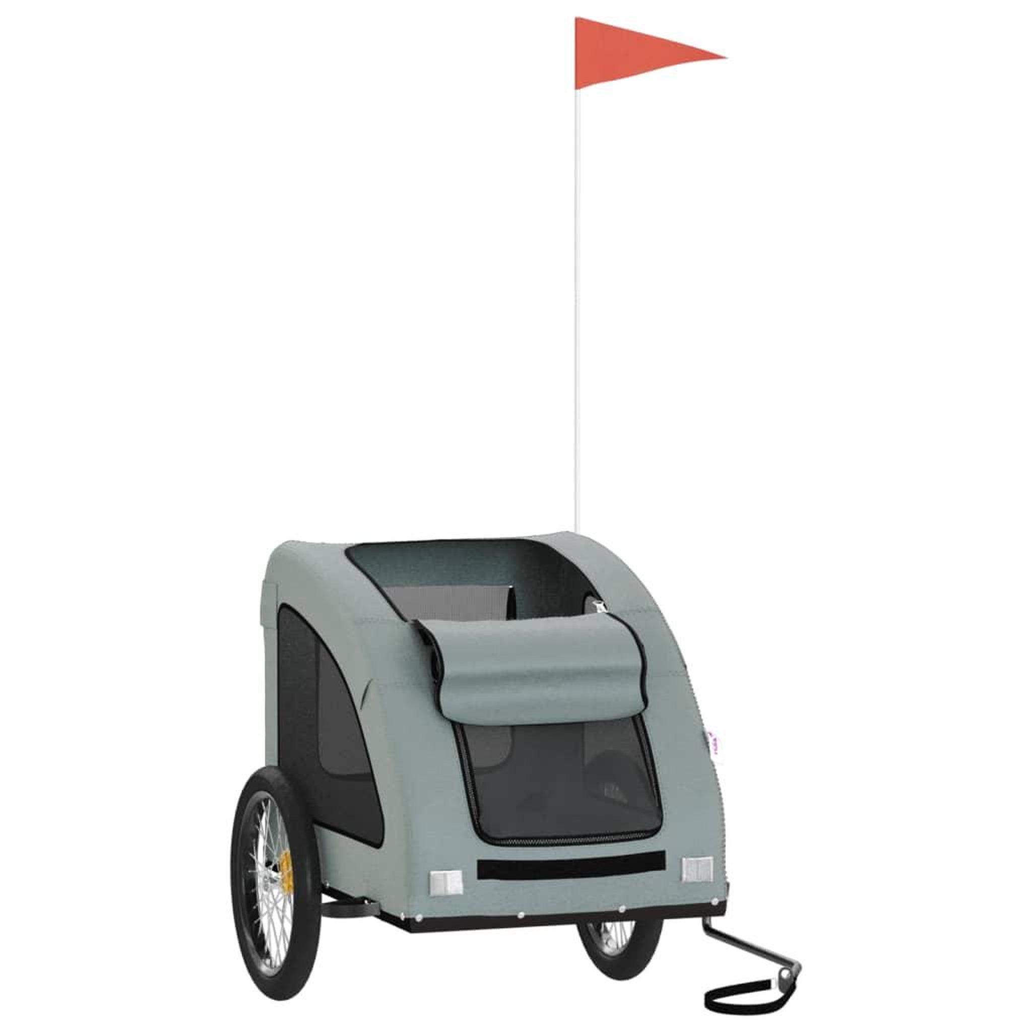 Voir la diapositive 3 : VIDAXL Remorque de velo pour animaux de compagnie gris