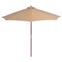 Voir la diapositive 2 : VIDAXL Parasol d'exterieur avec mat en bois 300 cm taupe