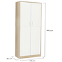 Voir la diapositive 5 : ID MARKET Armoire de bureau 190 cm multifonction MARIA bois et blanc 2 portes 4 étagères