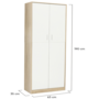 Voir la diapositive 5 : ID MARKET Armoire de bureau 190 cm multifonction MARIA bois et blanc 2 portes 4 étagères