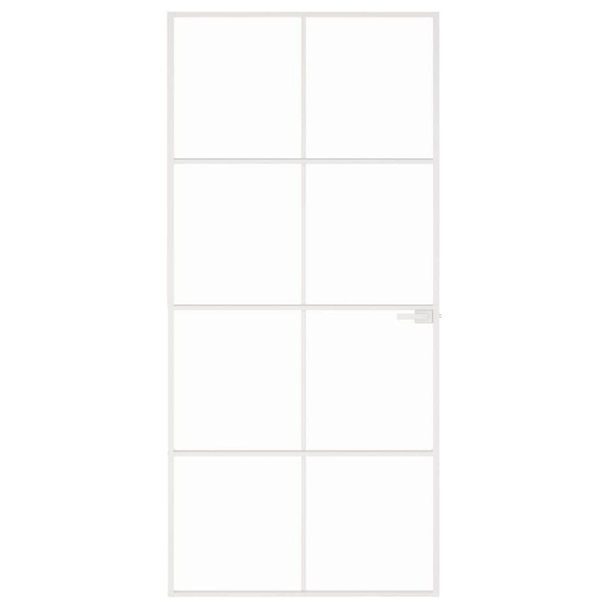 VIDAXL Porte d'interieur Blanc 93x201,5 cm Trempe verre aluminium fin