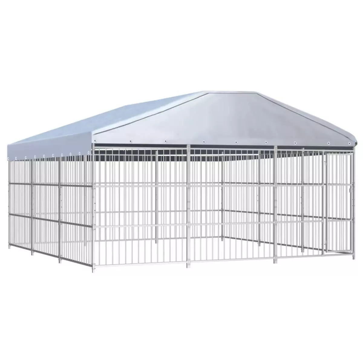 VIDAXL Chenil d'exterieur avec toit pour chiens 450 x 450 x 200 cm
