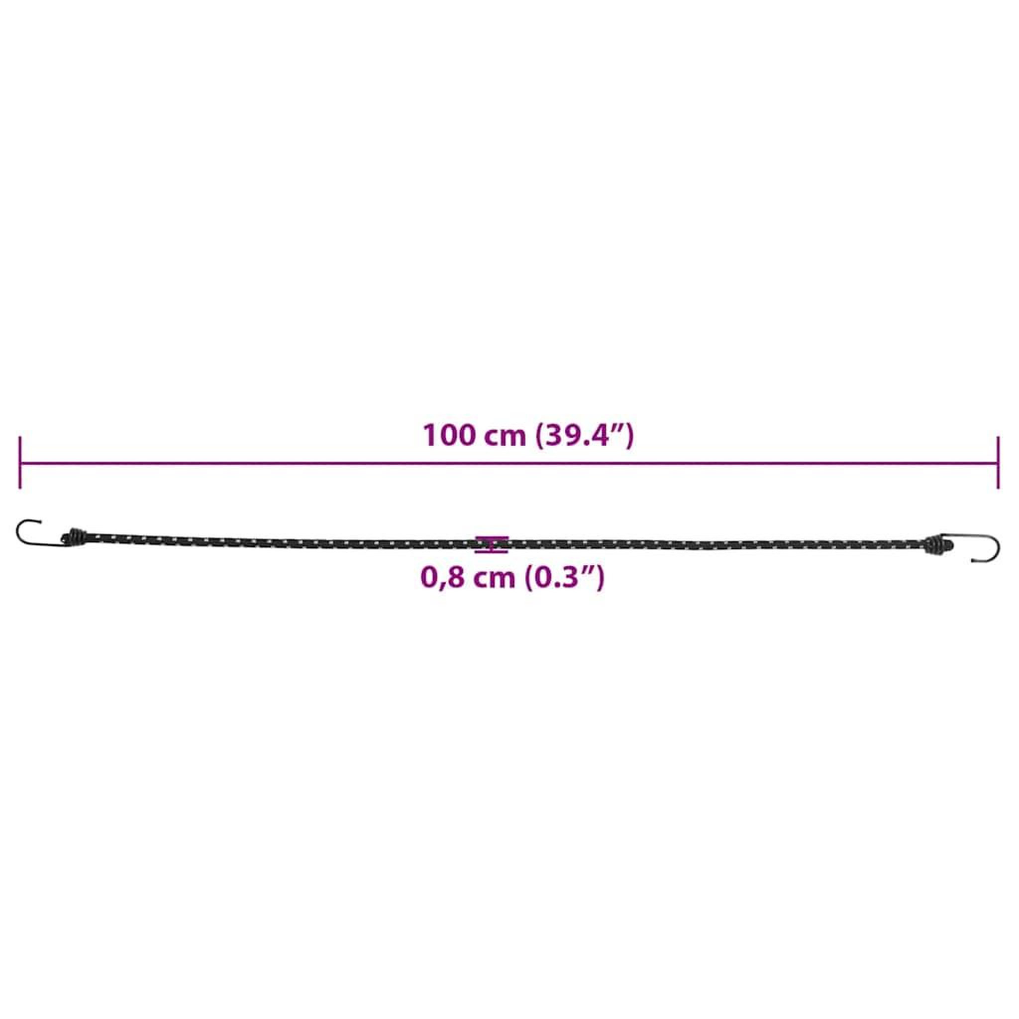 Voir la diapositive 6 : VIDAXL Cordes elastiques avec bandes reflechissantes et crochets 25pcs