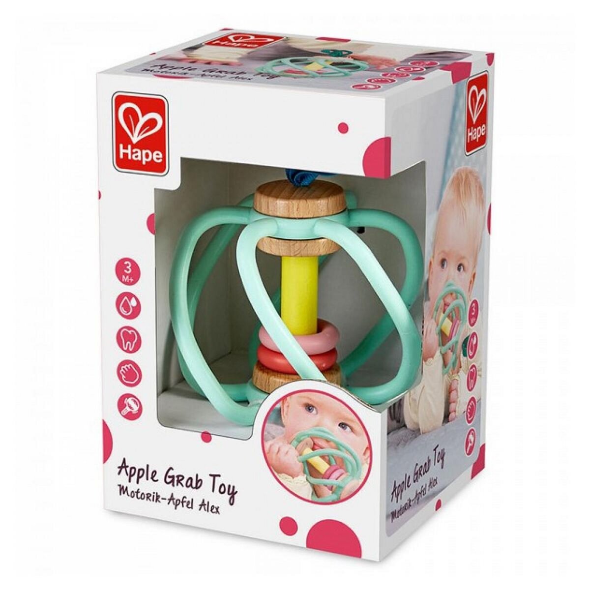 Hape Hochet pomme silicone et bois