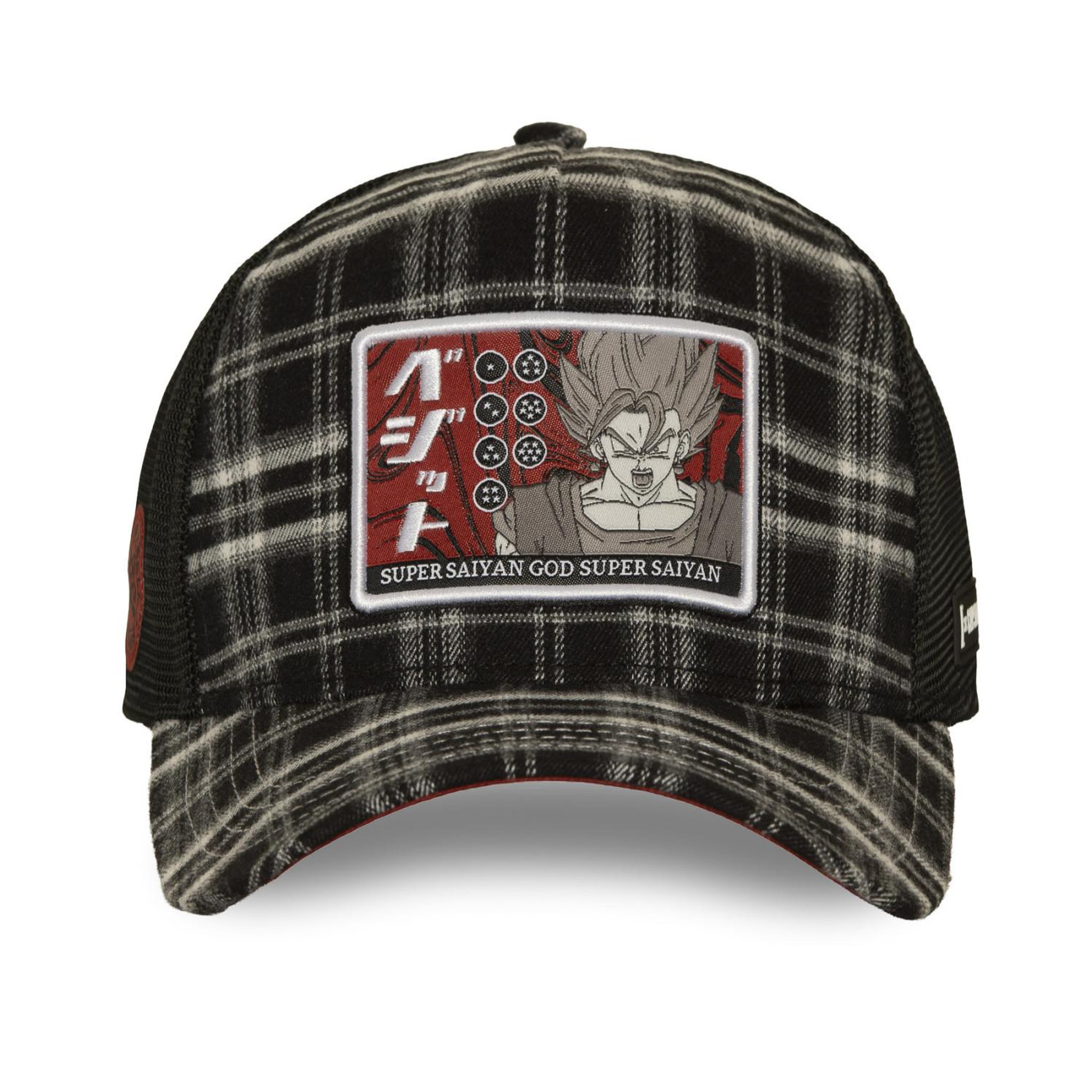 Voir la diapositive 2 : CAPSLAB Casquette trucker premiumr filet et patch dragon ball super god
