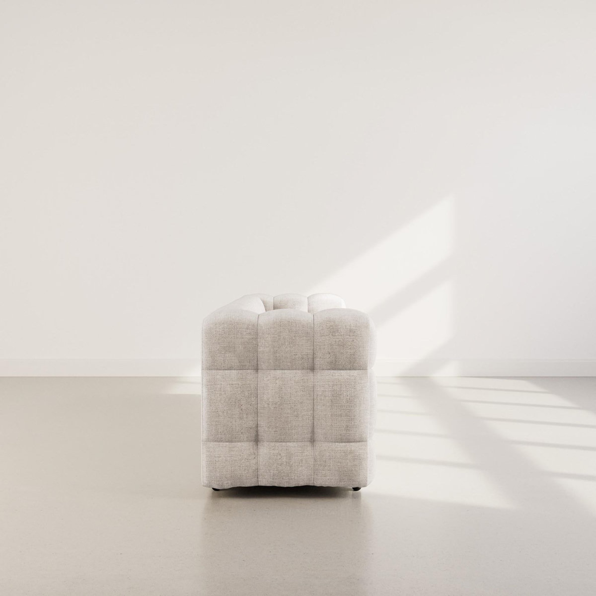 BEST MOBILIER Augustin - canapé droit 3 places en velours texturé