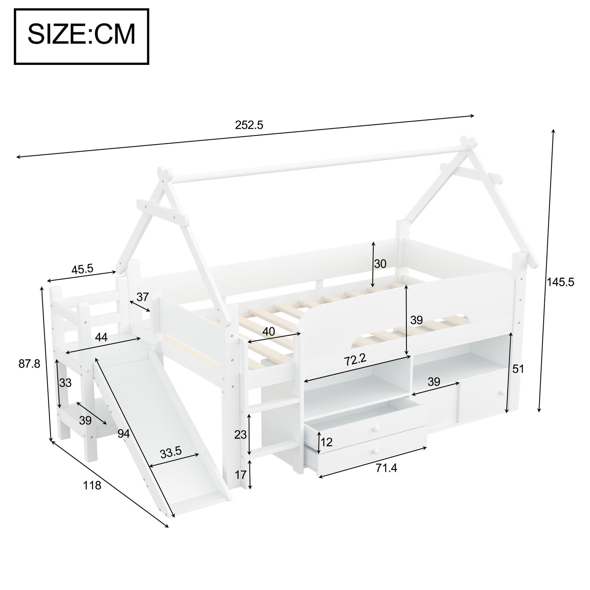 Voir la diapositive 3 : MERAX Lit mezzanine enfant