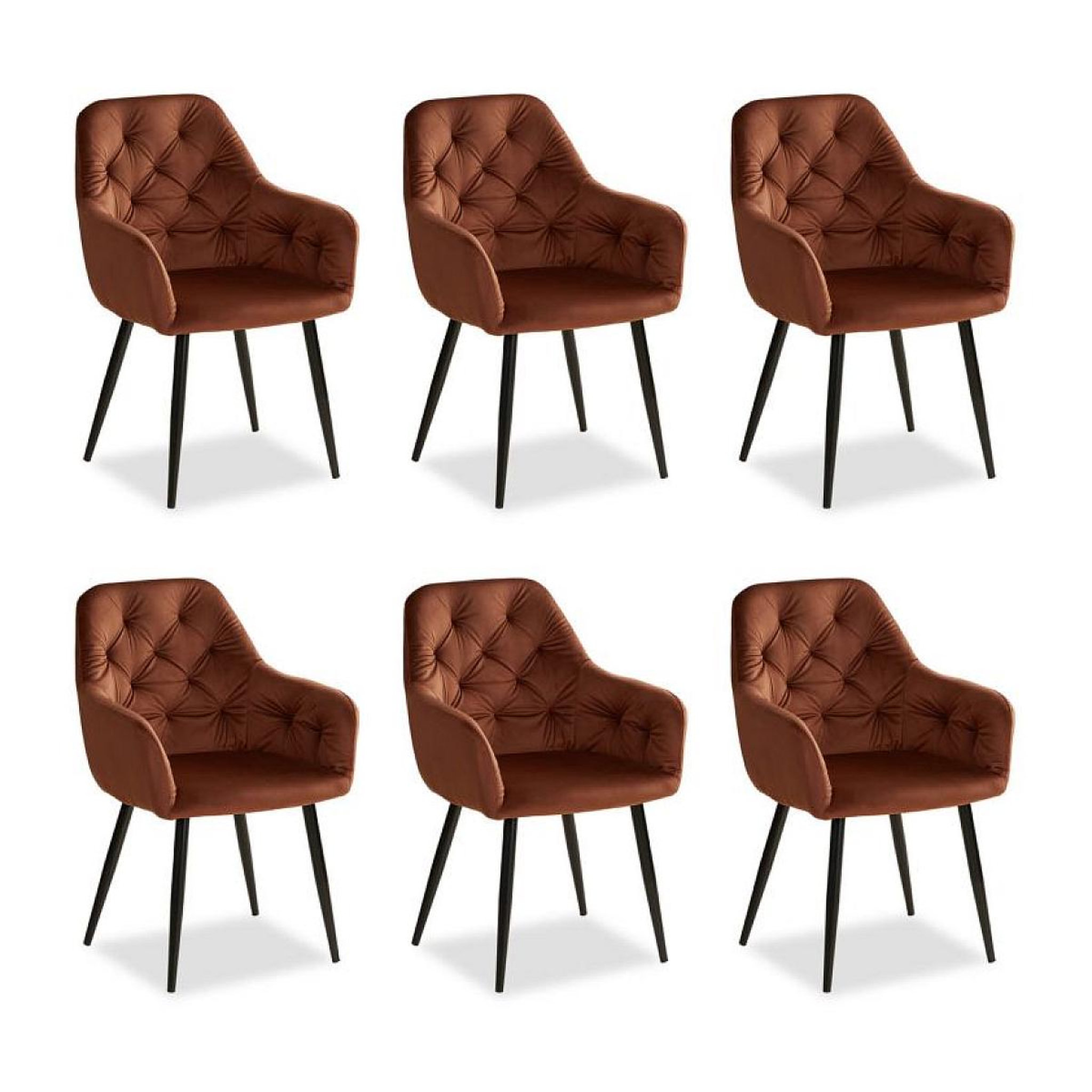 HomeStyle4U Chaise de salle à manger lot 6 chaises marron