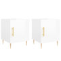 Voir la diapositive 2 : VIDAXL Tables de chevet 2 pcs blanc brillant 40x40x50 cm