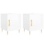 Voir la diapositive 2 : VIDAXL Tables de chevet 2 pcs blanc brillant 40x40x50 cm