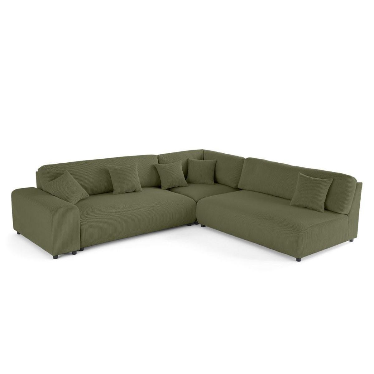 LISA DESIGN Garance - canapé modulable d'angle droit - 6 places - en velours côtelé