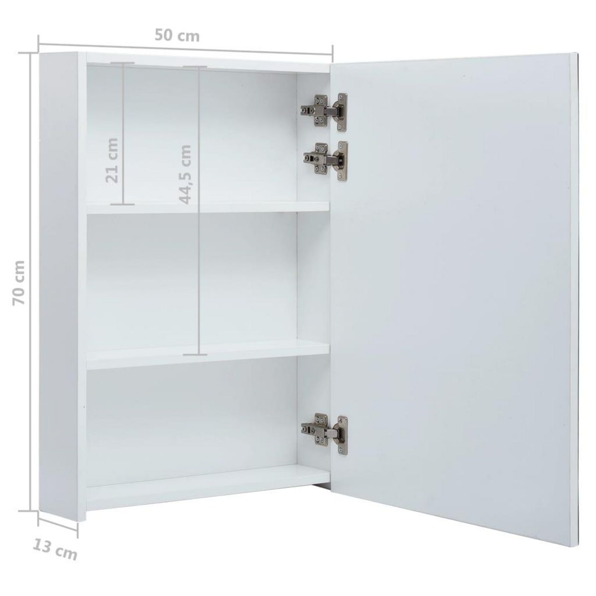VIDAXL Armoire de salle de bain a miroir LED 50x13x70 cm