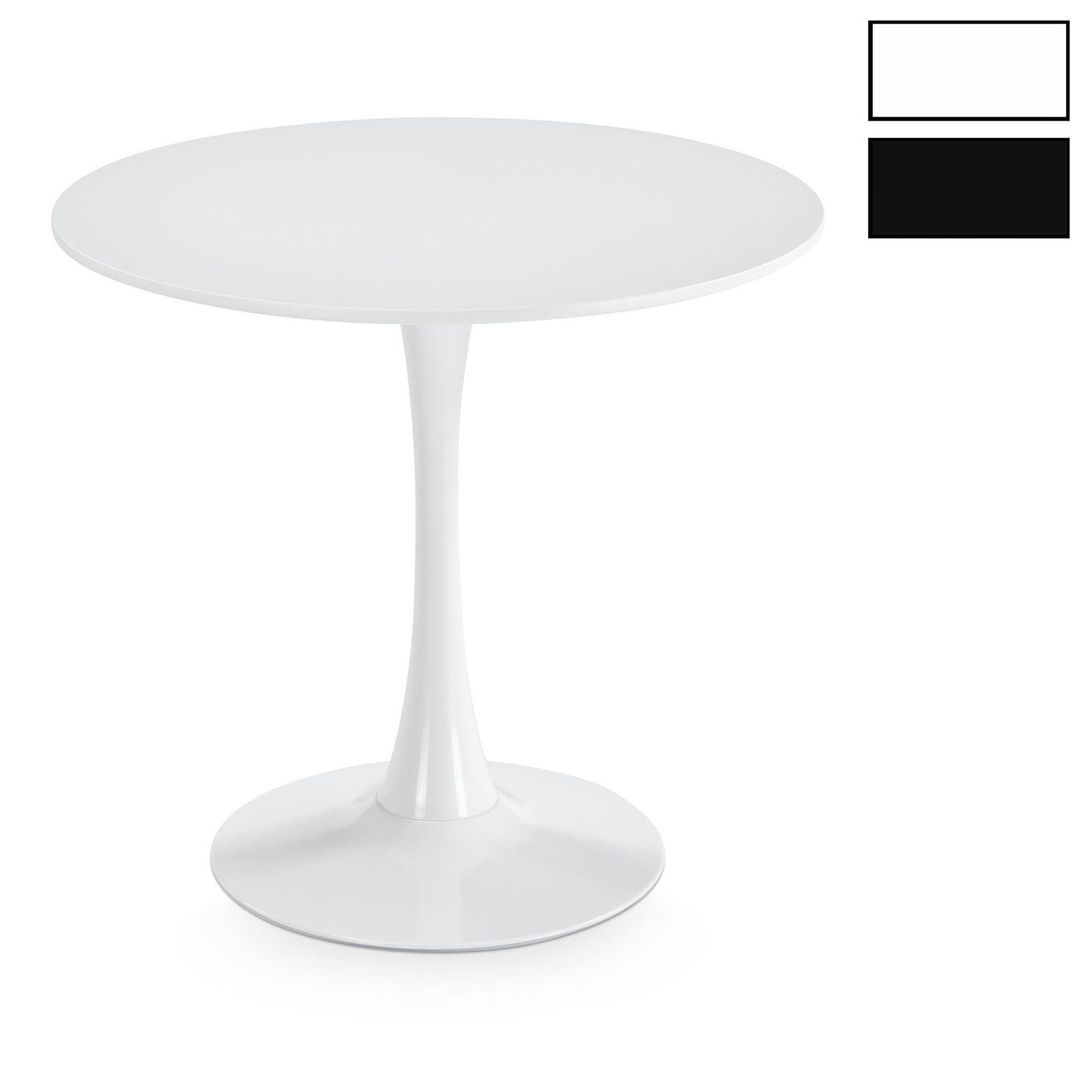 IDIMEX Table à manger ronde loire ø 80 cm. Coloris disponibles : Noir