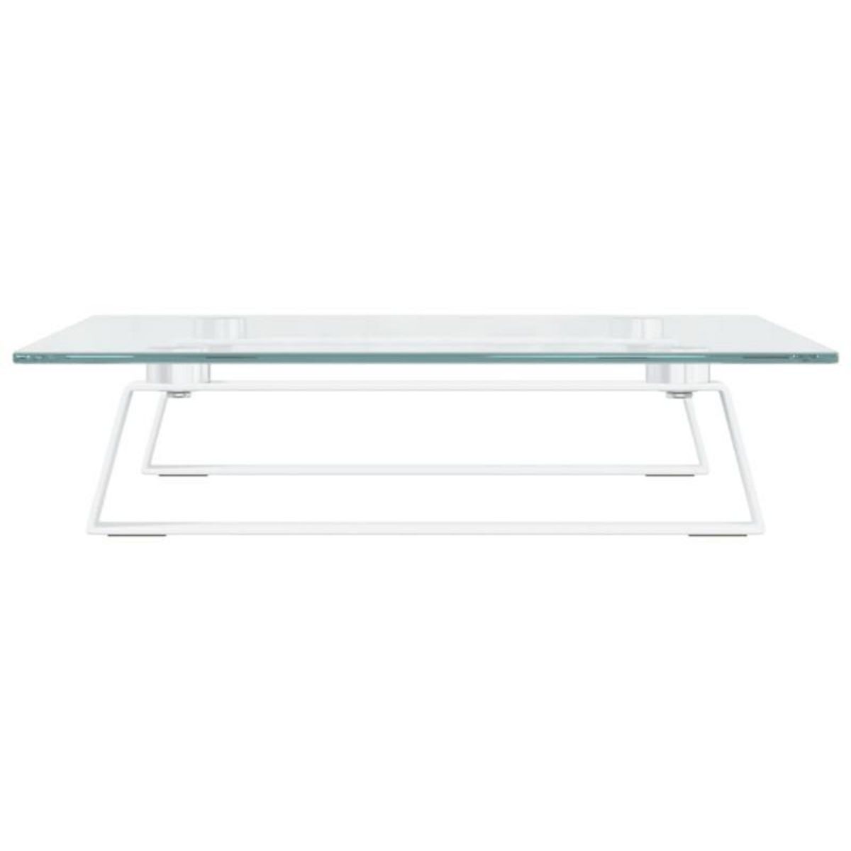 VIDAXL Support de moniteur blanc 40x35x8 cm verre trempé et métal