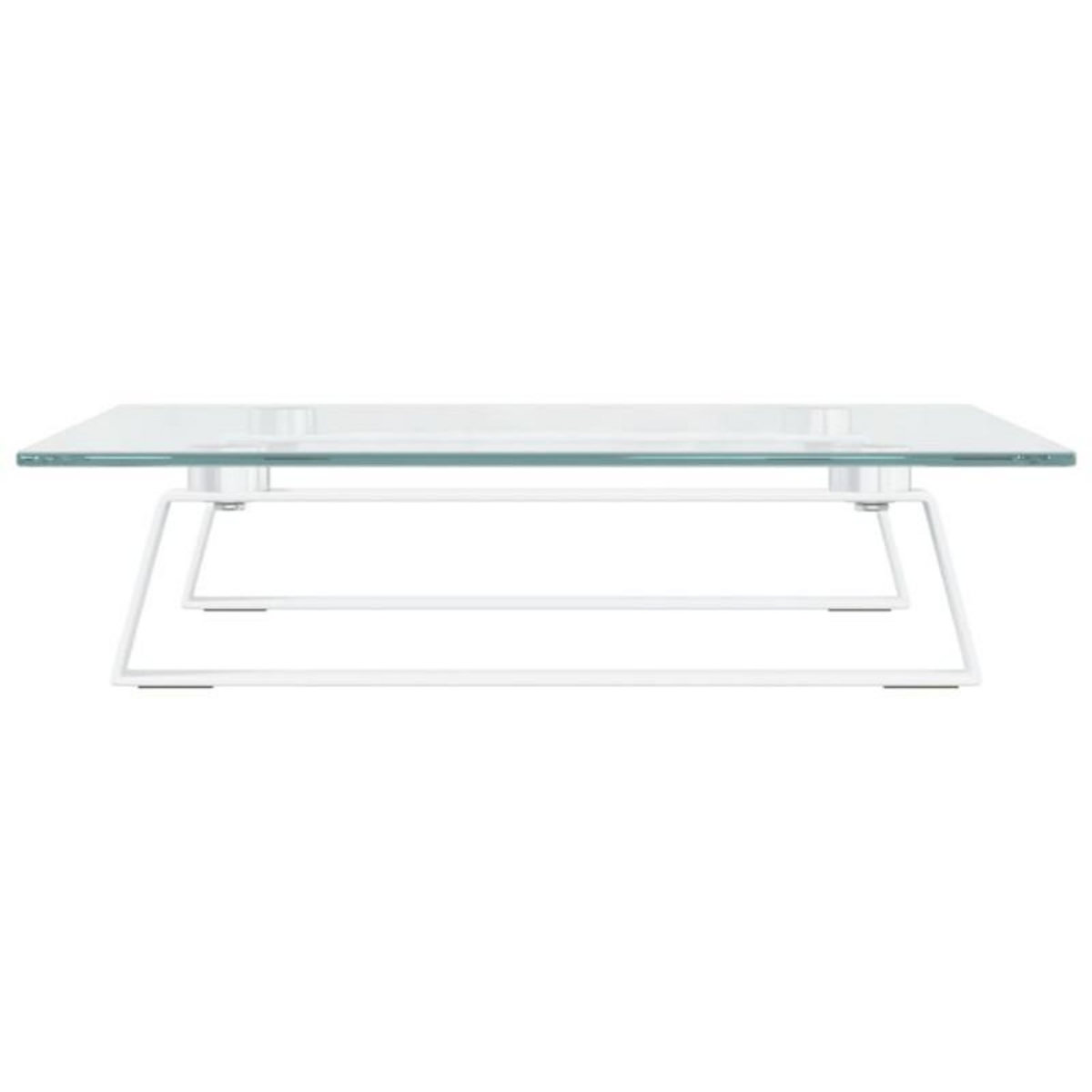 VIDAXL Support de moniteur blanc 40x35x8 cm verre trempé et métal