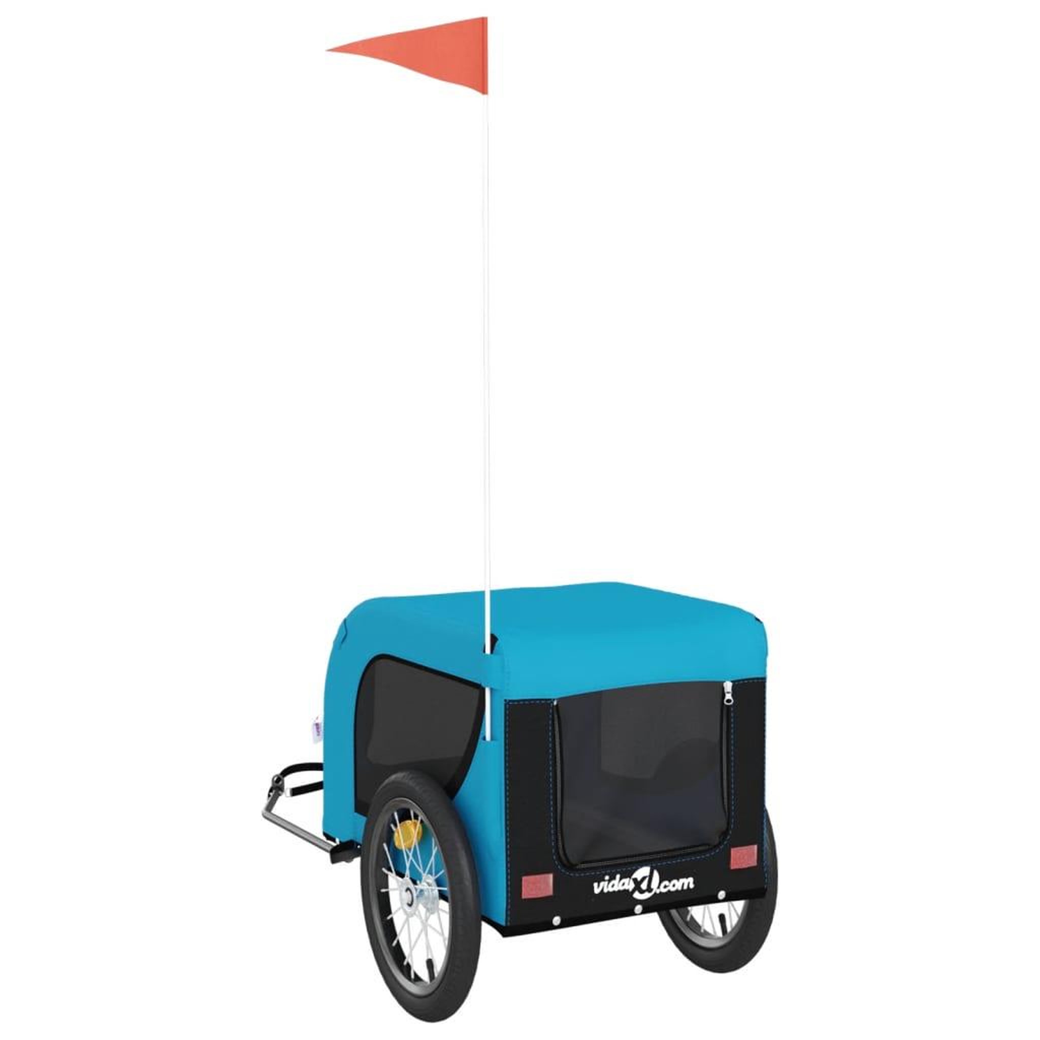 Voir la diapositive 5 : VIDAXL Remorque de velo pour animaux de compagnie bleu et noir