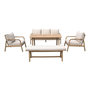 Voir la diapositive 6 : SWEEEK Salon de jardin 7 places CARNOTA DINING en bois d'acacia. table rectangulaire. coussins beige