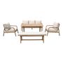 Voir la diapositive 6 : SWEEEK Salon de jardin 7 places CARNOTA DINING en bois d'acacia. table rectangulaire. coussins beige