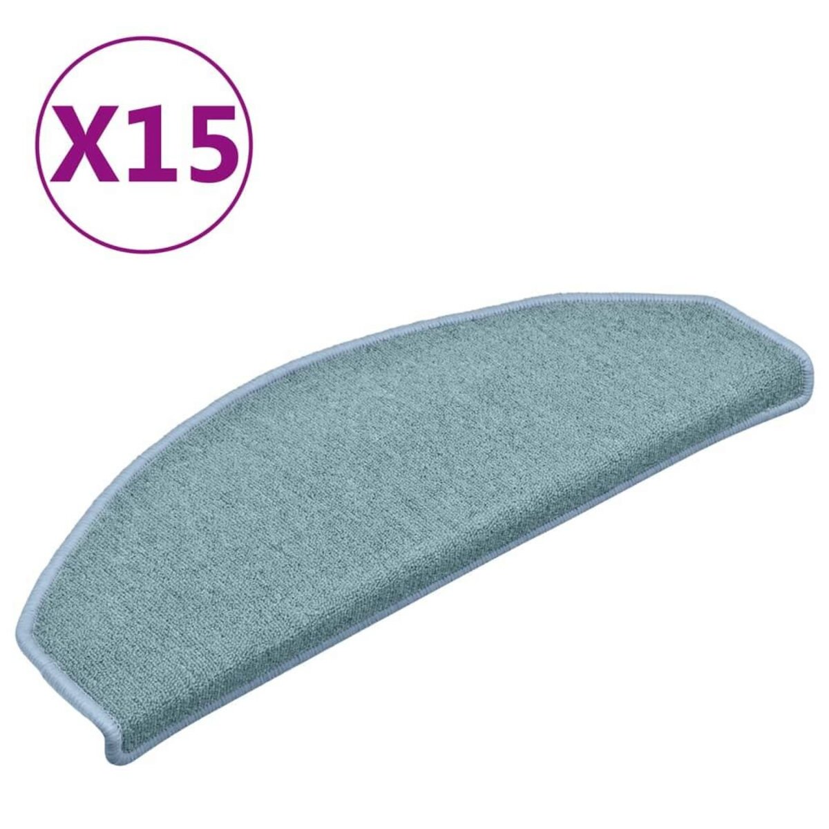 VIDAXL Tapis de marches d'escalier 15 pcs Bleu 65x24x4 cm