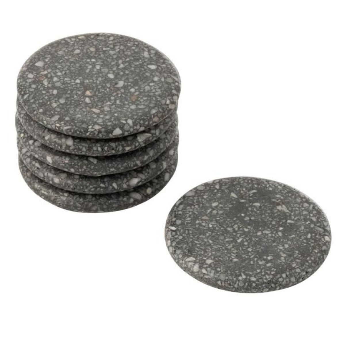 Paris Prix Lot de 6 Dessous de Verre  Marbra  10cm Gris