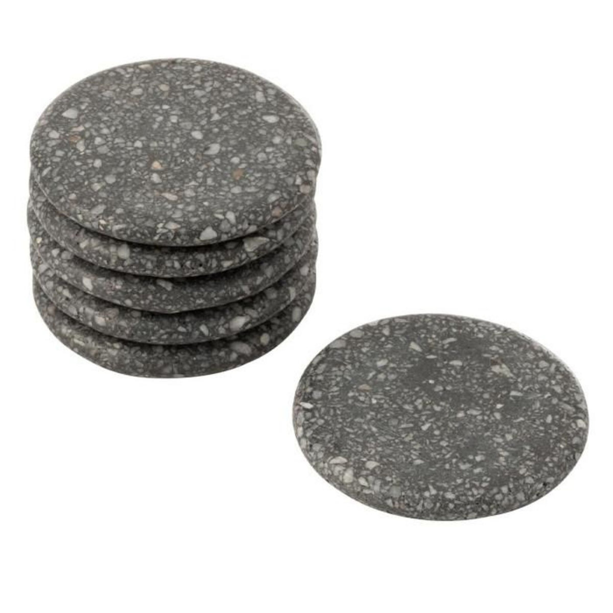 Paris Prix Lot de 6 Dessous de Verre  Marbra  10cm Gris