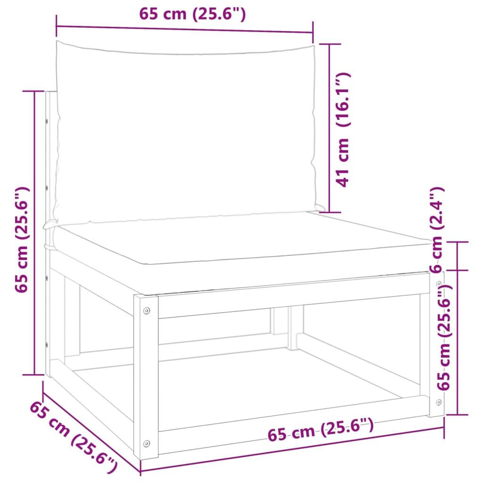 Voir la diapositive 6 : VIDAXL Canape de jardin sans accoudoirs coussins bois massif d'acacia