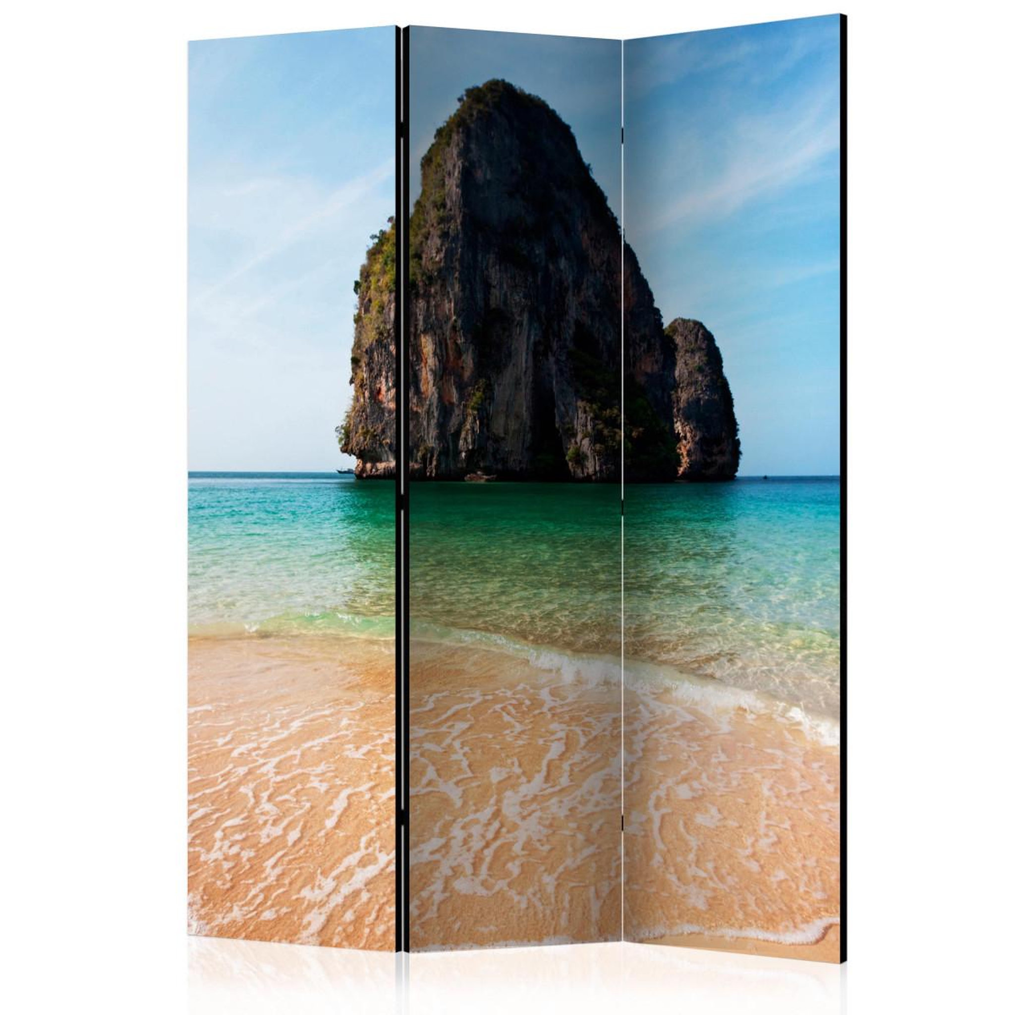 Paris Prix Paravent 3 volets  rock formation by shoreline, andaman sea, thailand  135x172cm