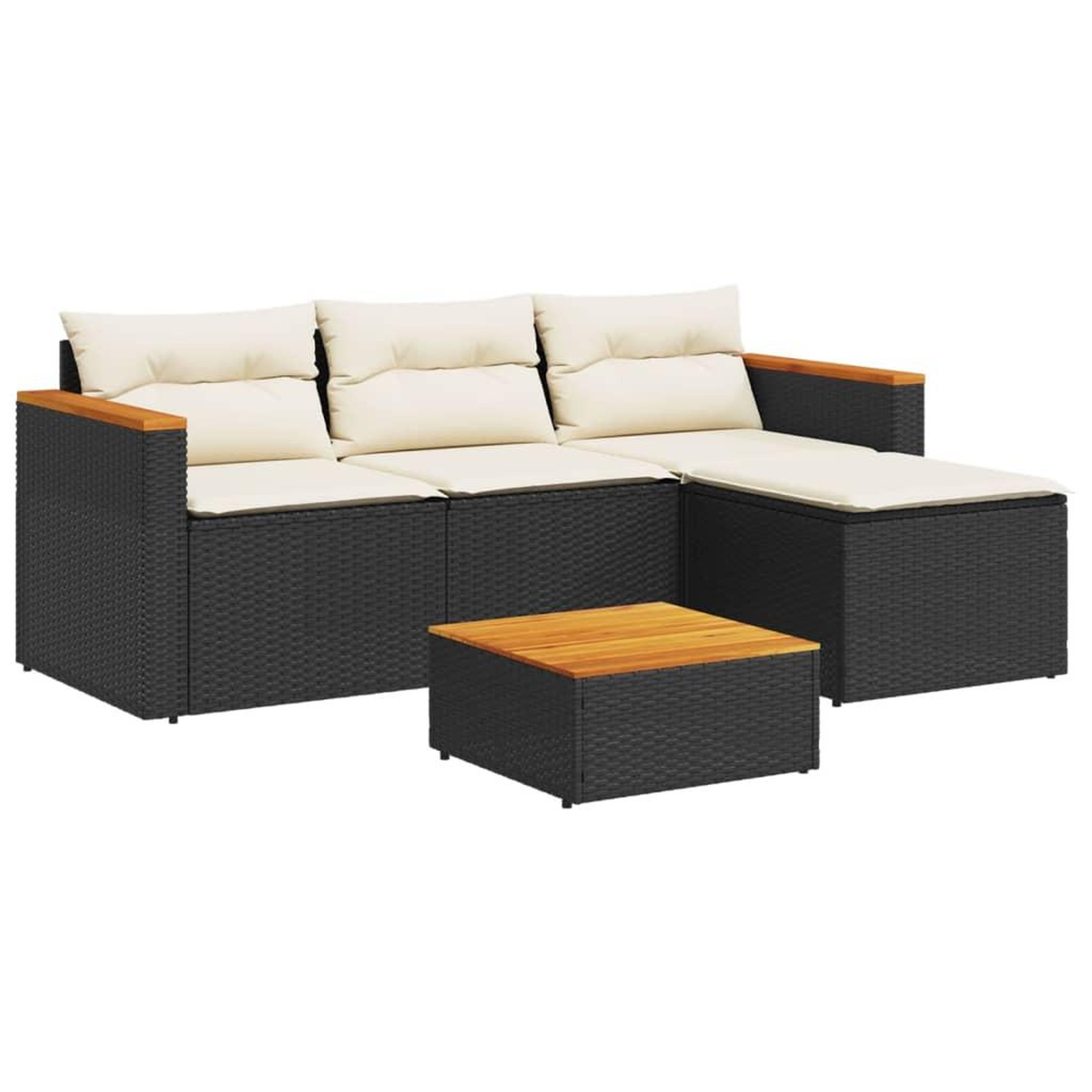 Voir la diapositive 2 : VIDAXL Salon de jardin 3 pcs avec coussins noir resine tressee