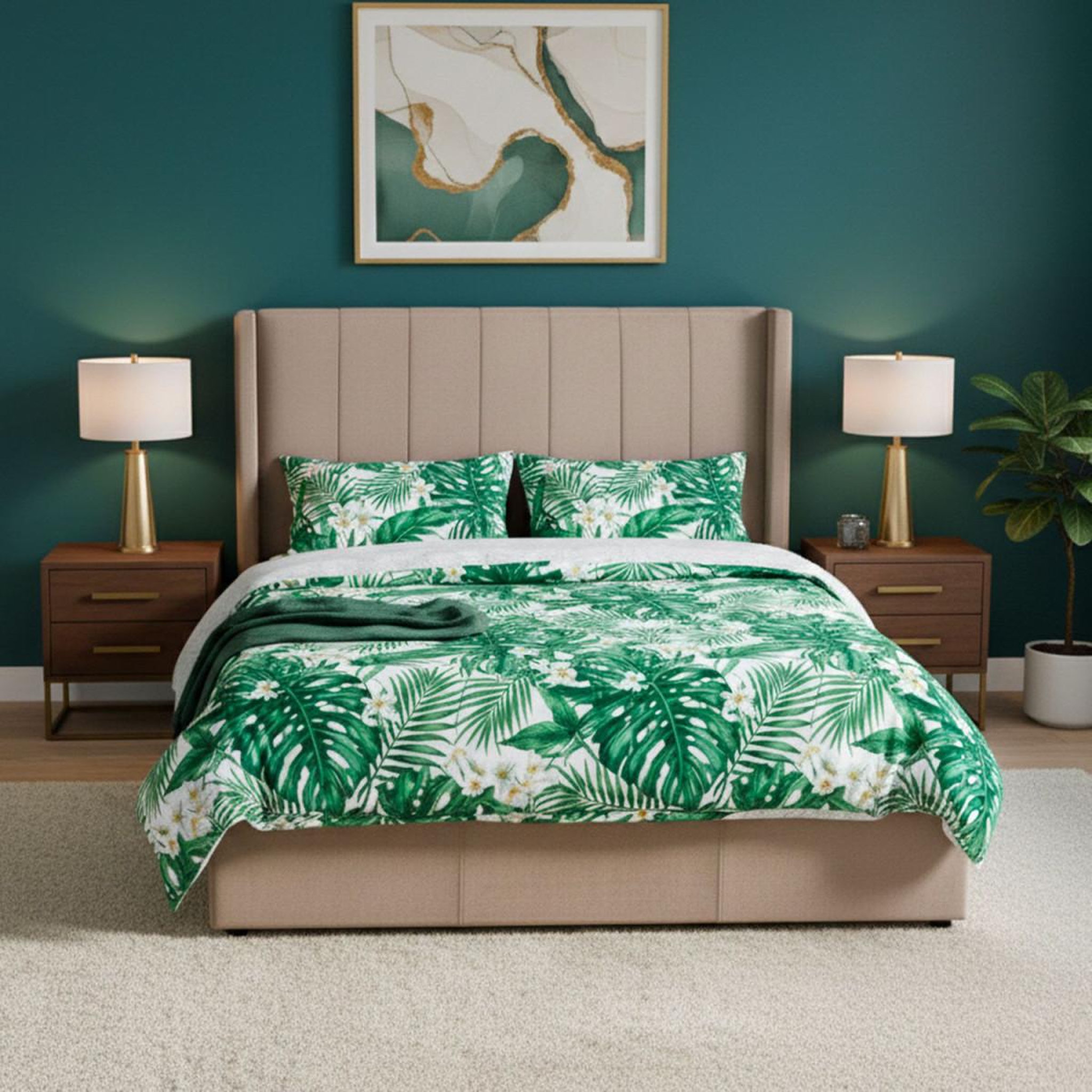Voir la diapositive 5 : Paris Prix Pack lit coffre en velours & matelas  maggie & goodream  160x200cm taupe