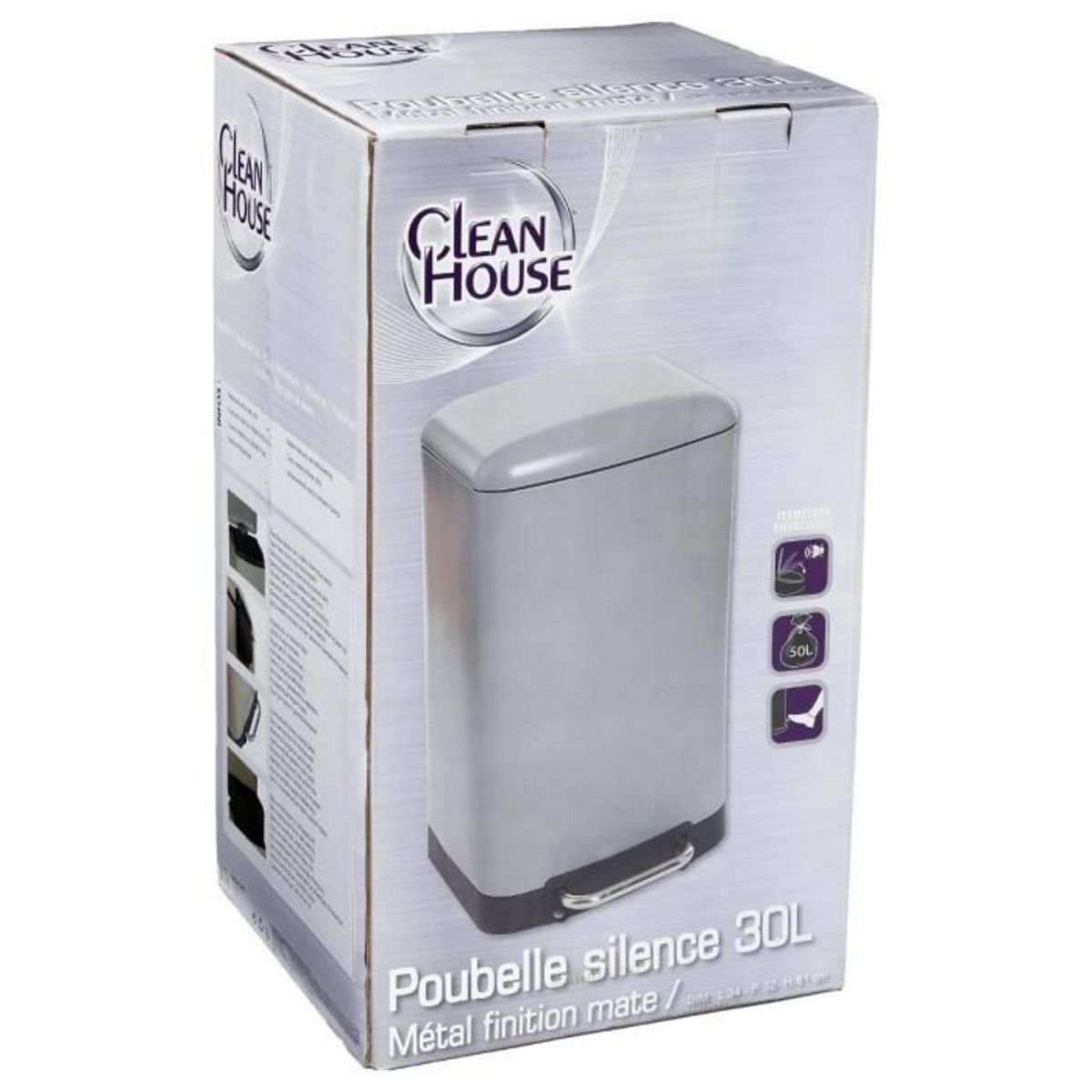 FIVE Poubelle en Métal  Cuisine  30L Taupe