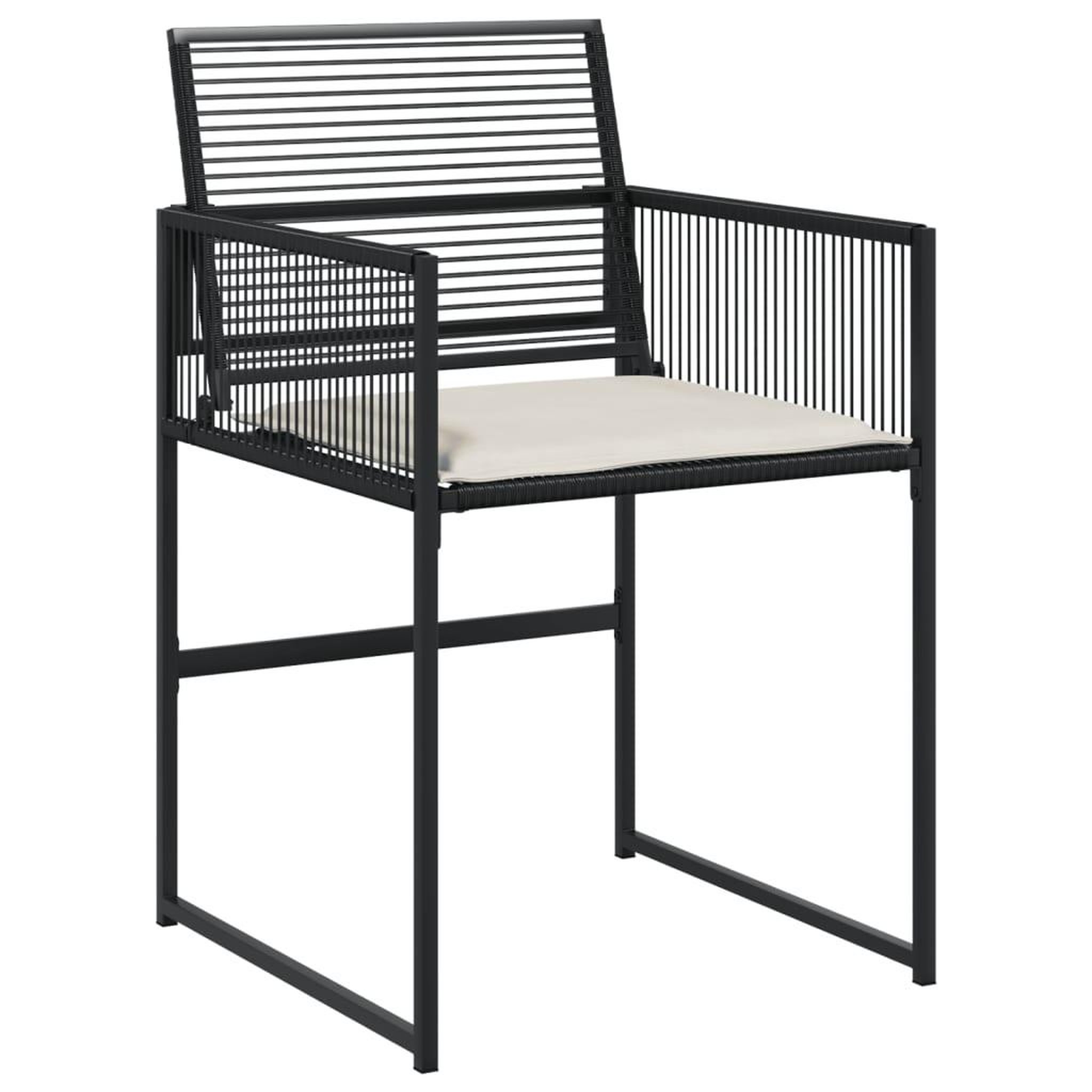 Voir la diapositive 4 : VIDAXL Ensemble a manger de jardin 9pcs coussins noir resine tressee