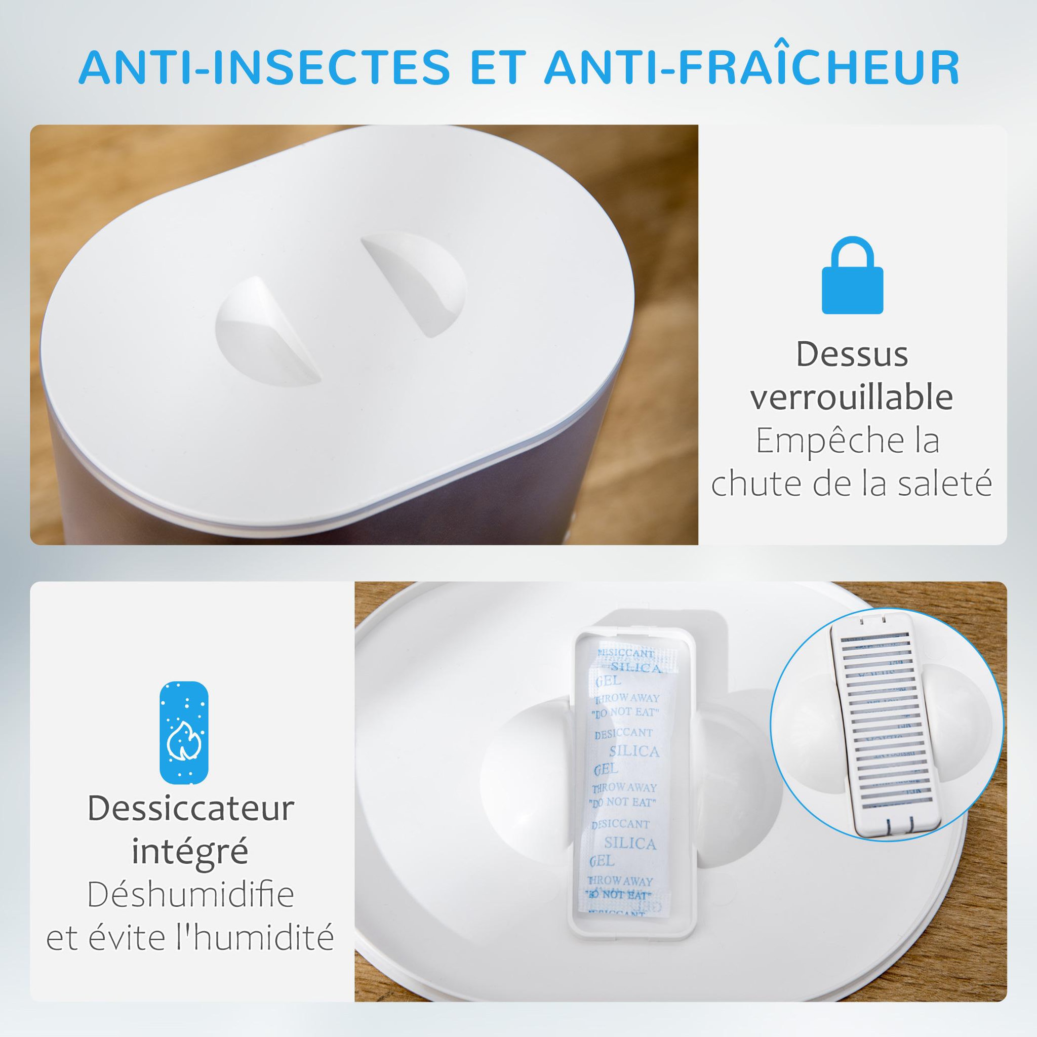 Voir la diapositive 6 : PAWHUT Distributeur de nourriture chat chien - distributeur de croquettes automatique programmable - gamelle incluse - acier inox. ABS blanc