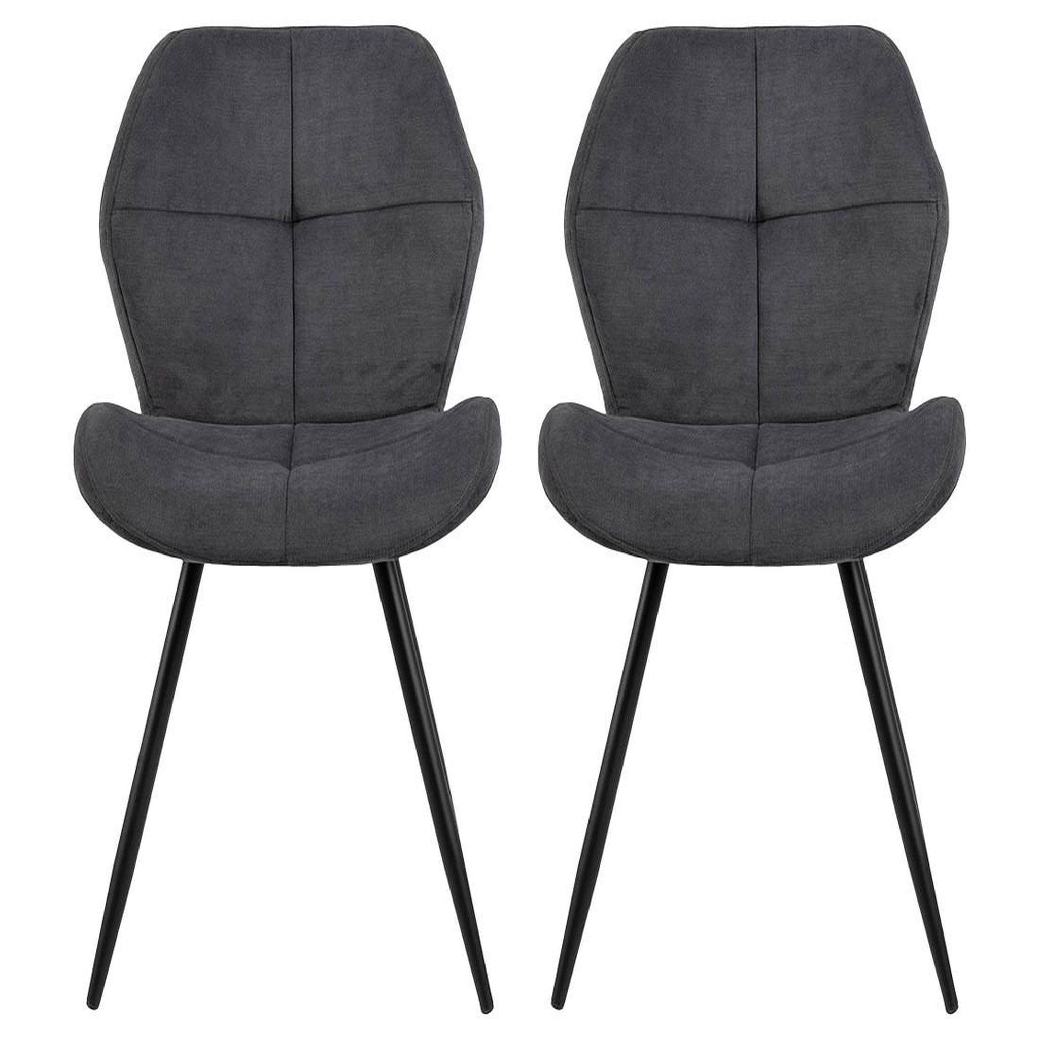 Voir la diapositive 3 : LISA DESIGN Manilla - lot de 2 chaises - en tissu microfibre - pieds en métal