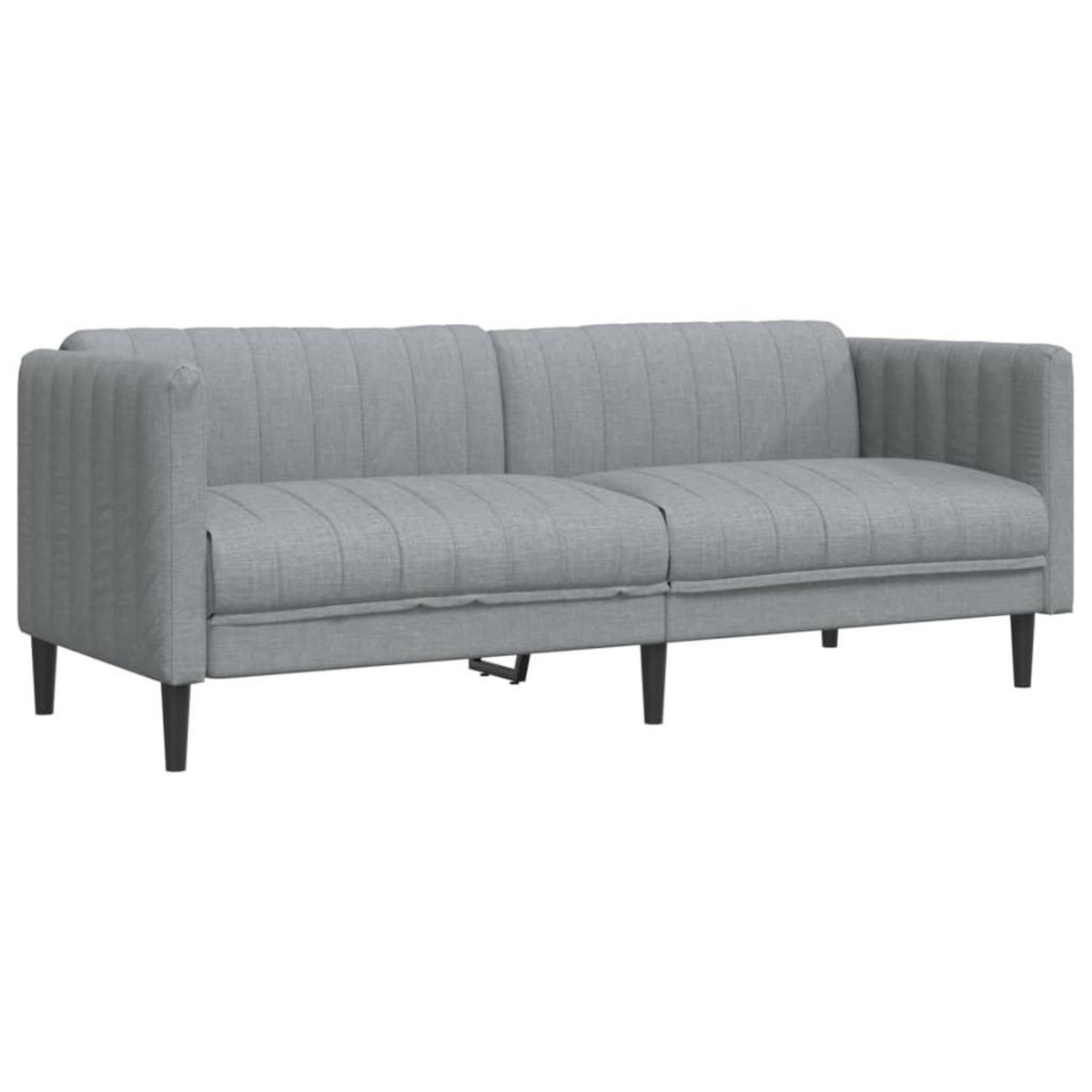 VIDAXL Canape a 3 places gris clair tissu
