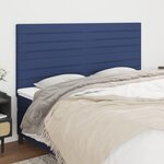 VIDAXL Tetes de lit 4 pcs Bleu 100x5x78/88 cm Tissu