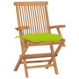 Voir la diapositive 2 : VIDAXL Chaises de jardin avec coussins vert vif lot de 2 Bois de teck