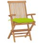 Voir la diapositive 2 : VIDAXL Chaises de jardin avec coussins vert vif lot de 2 Bois de teck