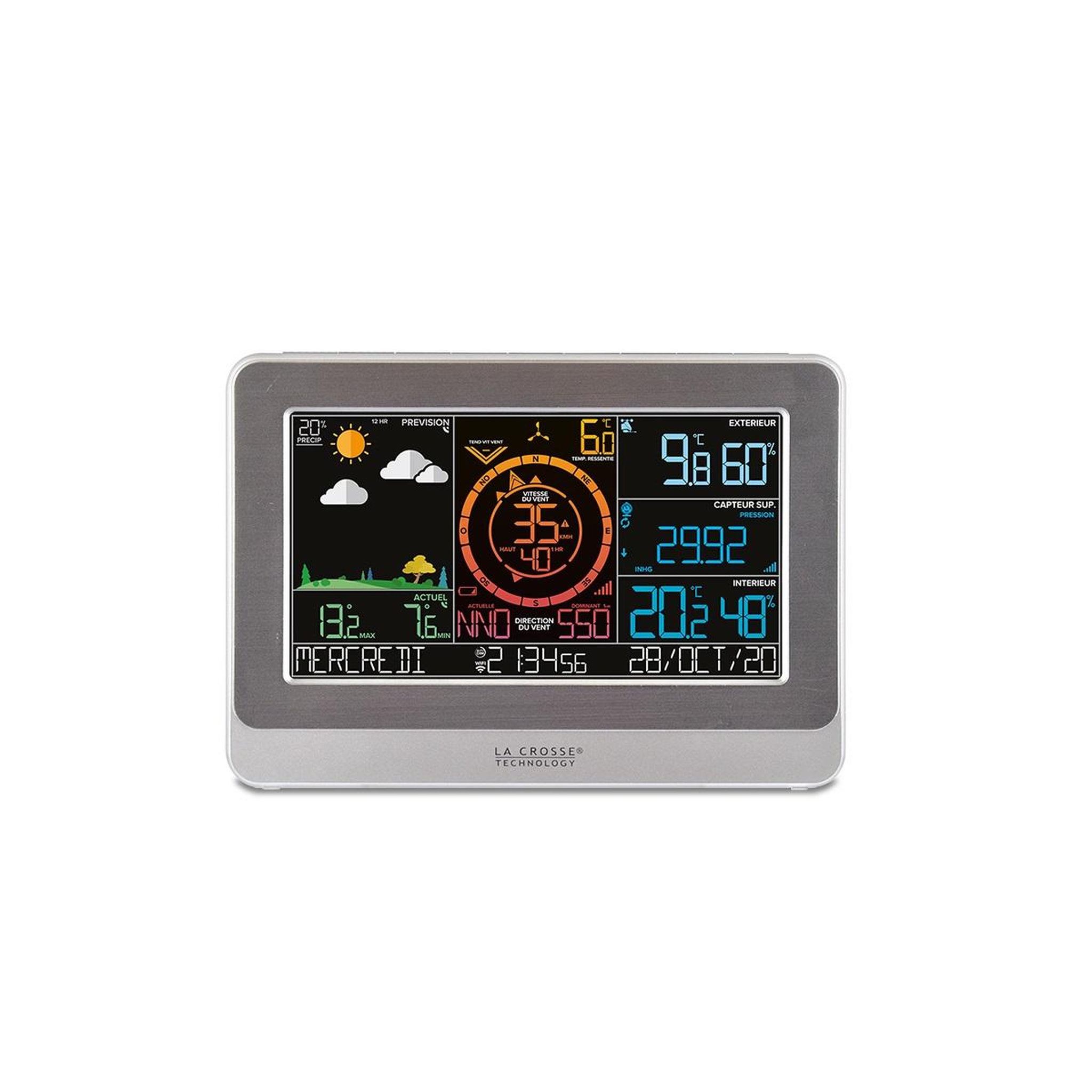 Voir la diapositive 3 : La crosse technology Station météo professionnelle blanc/gris - WS6869-WHI-MEG